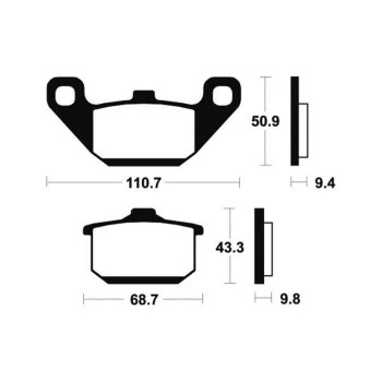 Plaquettes de frein moto organique Tecnium MA57
