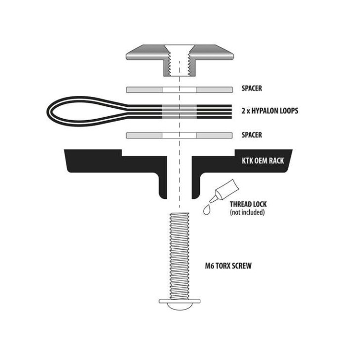 Kriega OS-RACK LOOPS KTM FIT bindings for soft luggage