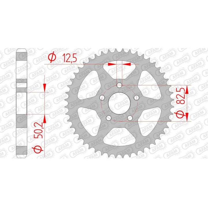 AFAM steel crown 48 teeth not 530 type 92803 Harley Davidson XLH 883 4