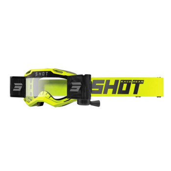 Masque moto cross Shot IRIS 2.0 SOLID NEON YELLOW ROLL-OFF
