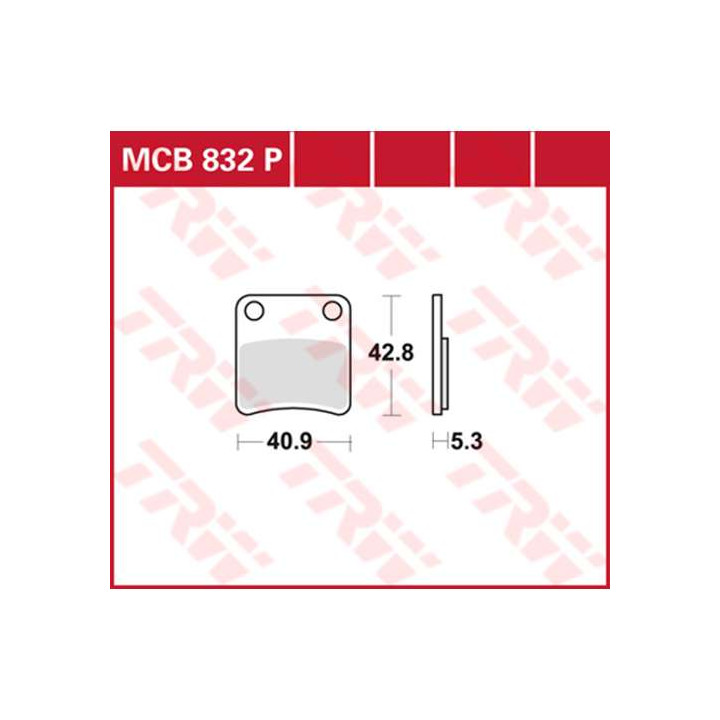 Plaquettes de frein TRW MCB832P (frein de parking)