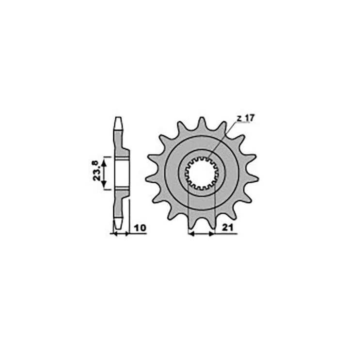 Pignon PBR 14 dents pas 520 type 2260