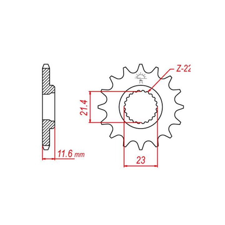 Pignon JT 14 dents pas 520 type 583