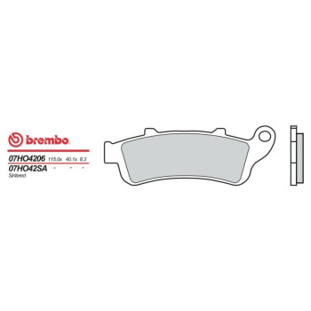 Plaquettes de frein moto organique Brembo 07HO4206