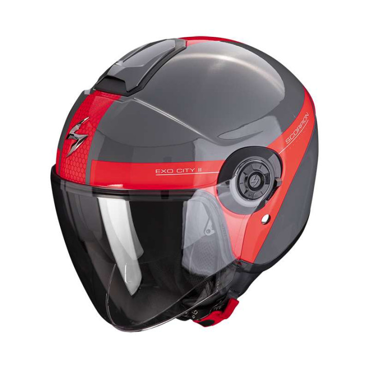 Scorpion EXO-CITY II SHORT motorcycle helmet Grey / Red Scorpion EXO-CITY II SHORT motorcycle helmet Grey / Red