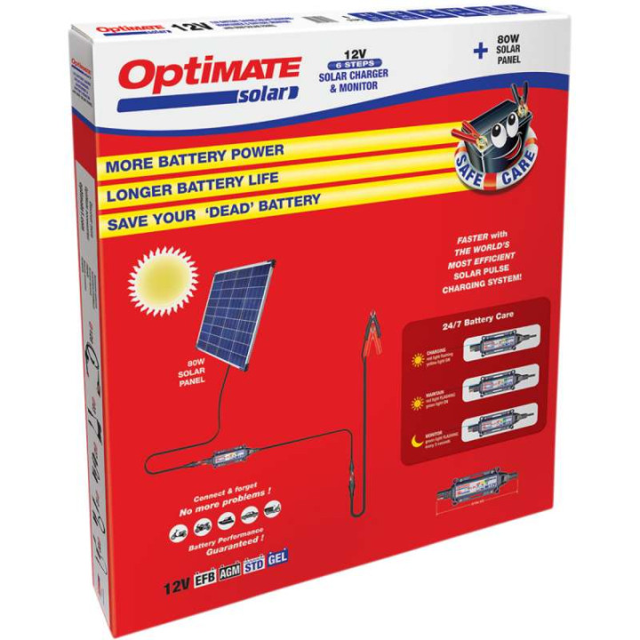 Chargeur de batterie solaire Tecmate OPTIMATE SOLAR 12V 80W 7A
