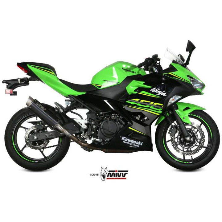 Silencieux homologué Mivv GP PRO Inox noir (K.047.LXBP) Kawasaki Ninja 400 18-