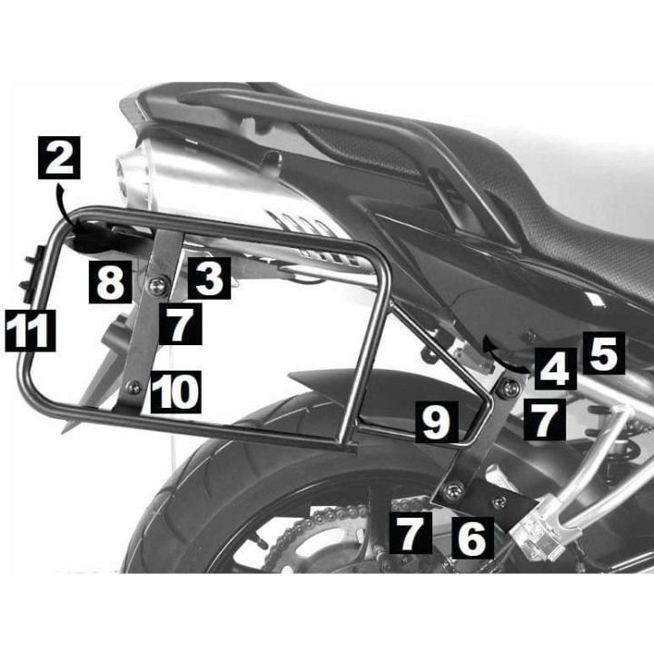 Support valises latérales Hepco-Becker Yamaha FZ6 07-09 Support valises latérales Hepco-Becker Yamaha FZ6 07-09