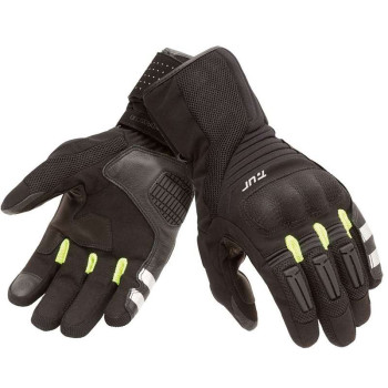 Gants moto T.UR TR-P HYDROSCUD Noir/Jaune fluo