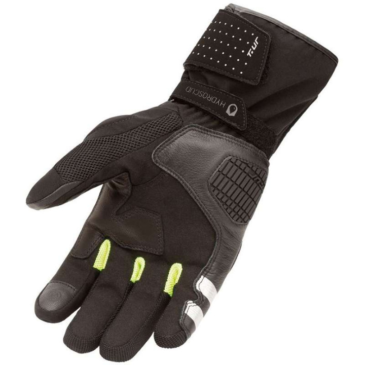 Gants moto T.UR TR-P HYDROSCUD Noir/Jaune fluo