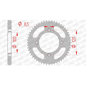 Couronne acier AFAM 52 dents pas 428 type 38200 Beta 50 RR Enduro