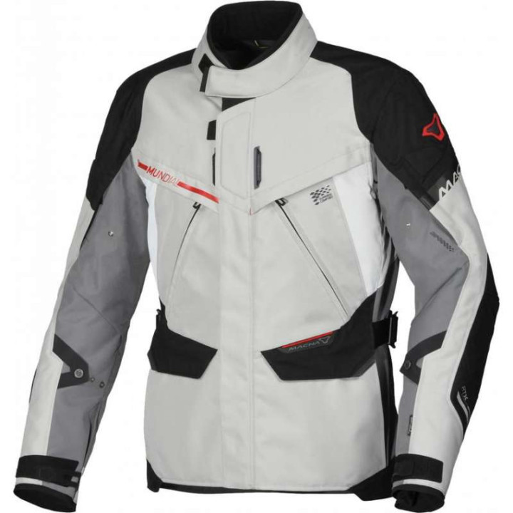 Veste moto Macna MUNDIAL Gris/Rouge