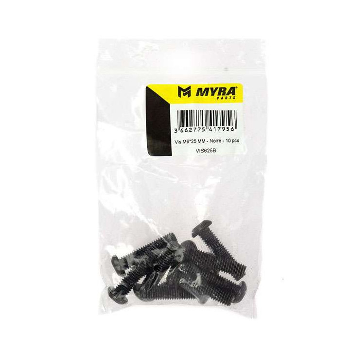 Vis BTR noir (x10) M6x25mm MYRA