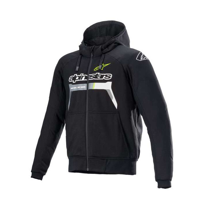 Alpinestars CHROME IGNITION motorcycle sweatshirt Black/Fluorescent yellow