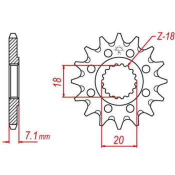 Pignon anti-boue JT 13 dents pas 520 type 427SC