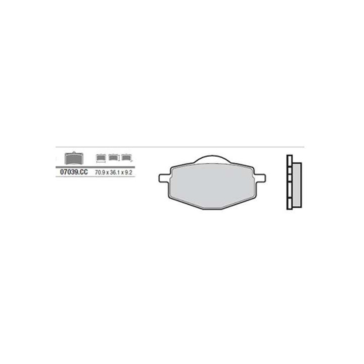 Ceramic front/rear brake pads BREMBO 07039CC