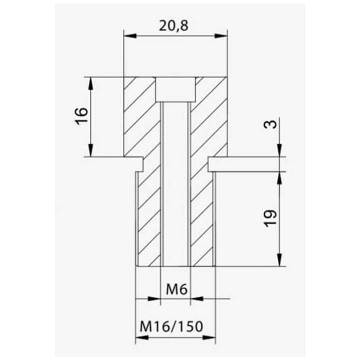 Handlebar mirror adapter (9583P) YAMAHA