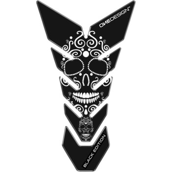 Protection de réservoir moto OneDesign BLACK ED. SKULL WHITE CGBE3P