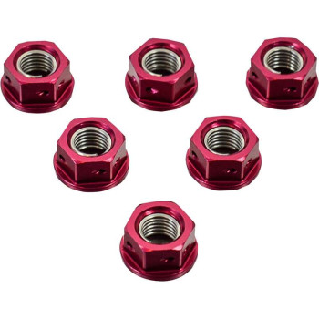 Écrous de couronne alu (x6) Pro-Bolt M10x1,25 Rouge