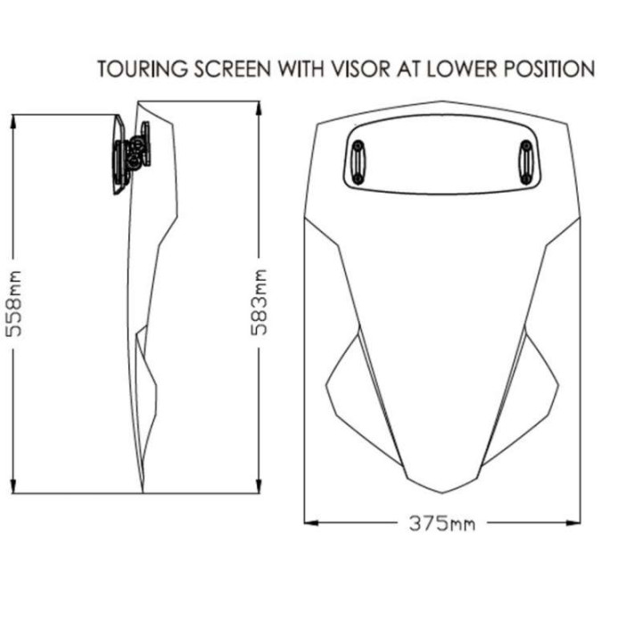 Bulle Puig TOURING avec spoiler (20435H) MT-07 TRACER 20-