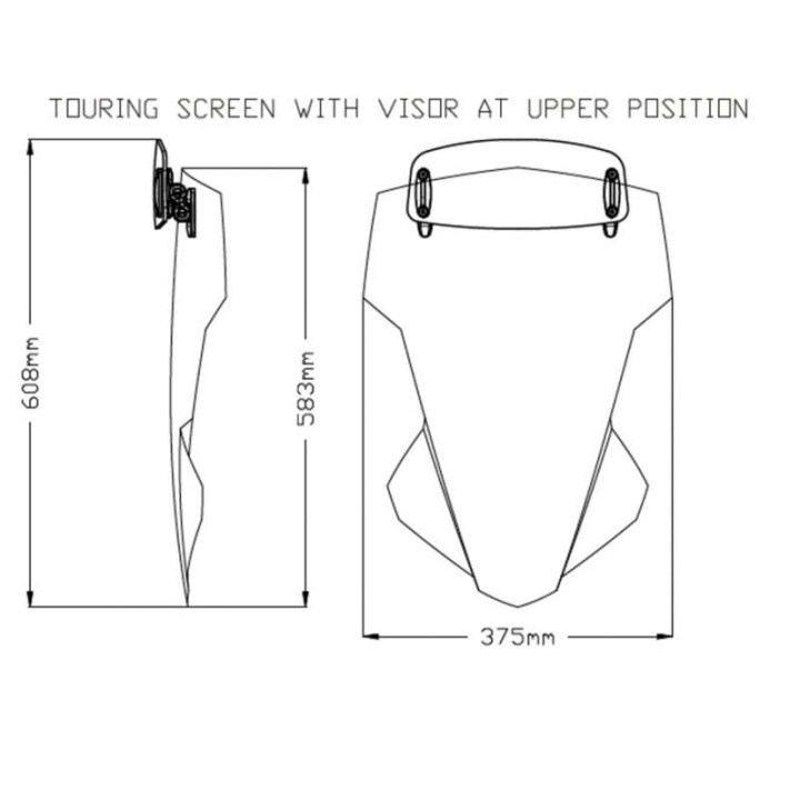 Bulle Puig TOURING avec spoiler (20435H) MT-07 TRACER 20-