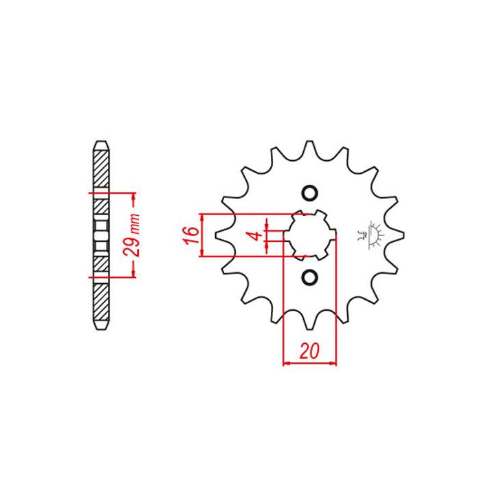 Pignon JT 14 dents pas 428 type 1425