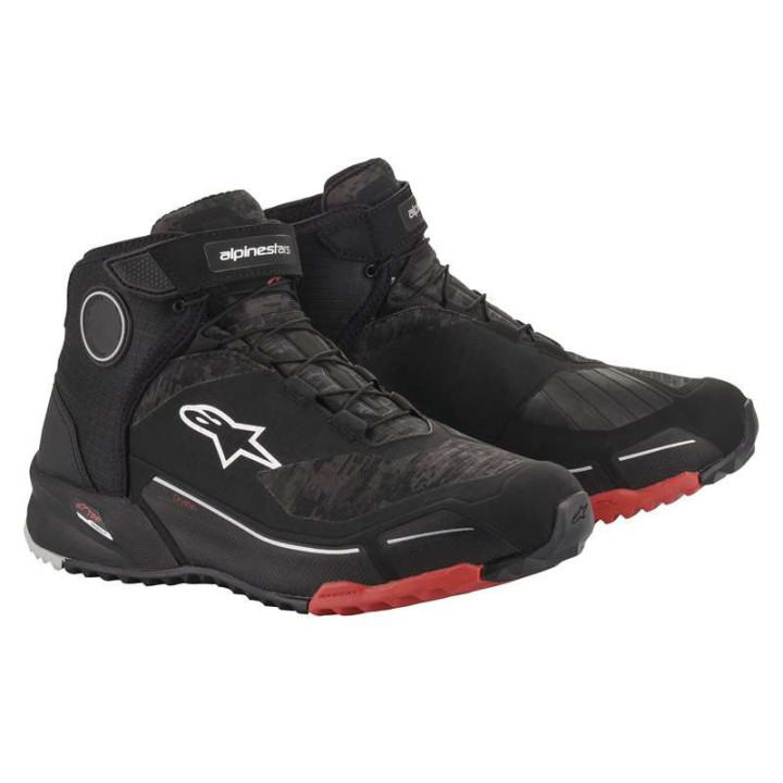 Alpinestars CR-X Drystar Black/Camo/Red motorcycle sneakers