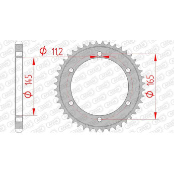 AFAM steel crown 44 teeth not 525 type 10409 Honda NT 650 GT Hawk
