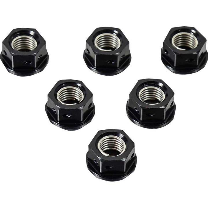 Écrous de couronne alu (x6) Pro-Bolt M10x1,25 Noir