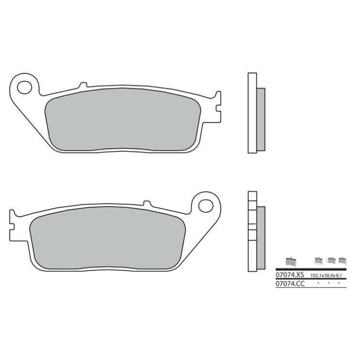 Plaquettes de frein organique Brembo 07074CC