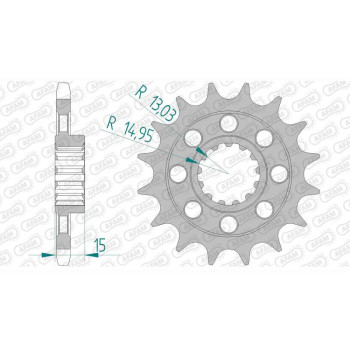Pignon AFAM 15 dents pas 525 type 166800 BMW HP4 1000 Pignon AFAM 15 dents pas 525 type 166800 BMW HP4 1000