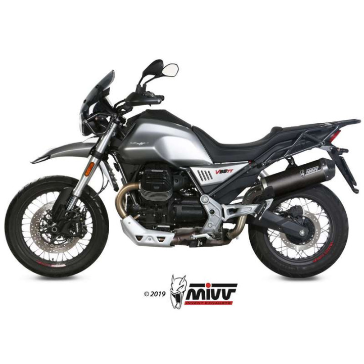 Mivv OVAL Carbon-approved muffler (M.013.LEC) Moto Guzzi V85 TT