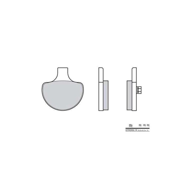 Plaquettes de frein organique BREMBO 07HD0614
