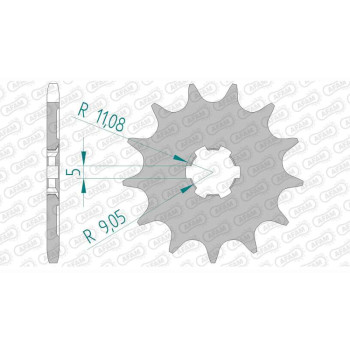 AFAM 13-tone anti-coal sprocket not 520 type 24201 Kawasaki 125 KX
