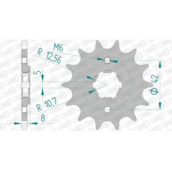 Pignon AFAM 15 dents pas 520 type 21502 Yamaha TT 350