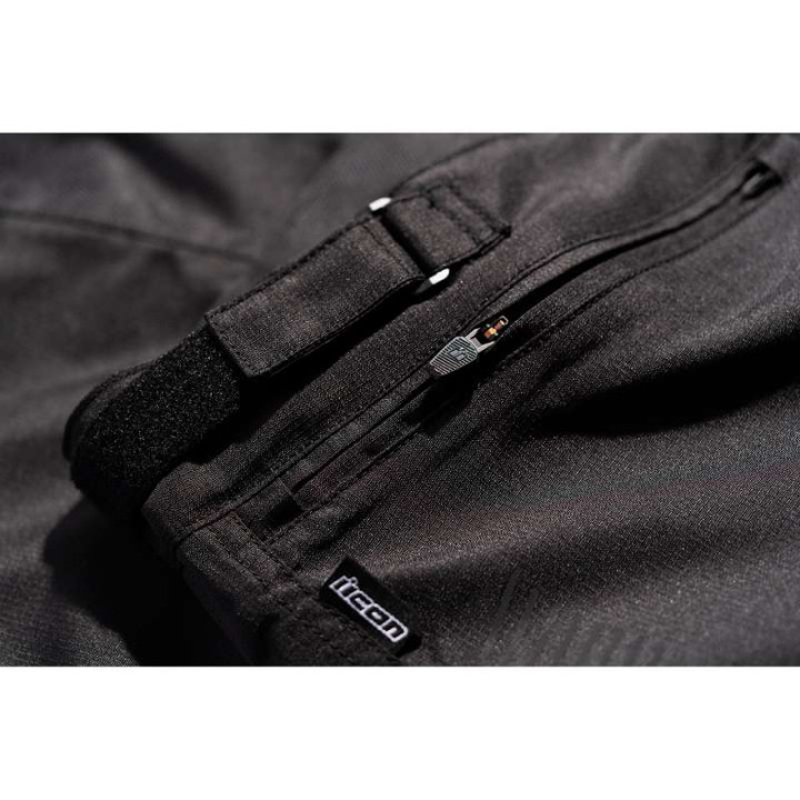 Icon PDX3 BLACK motorcycle overtrousers