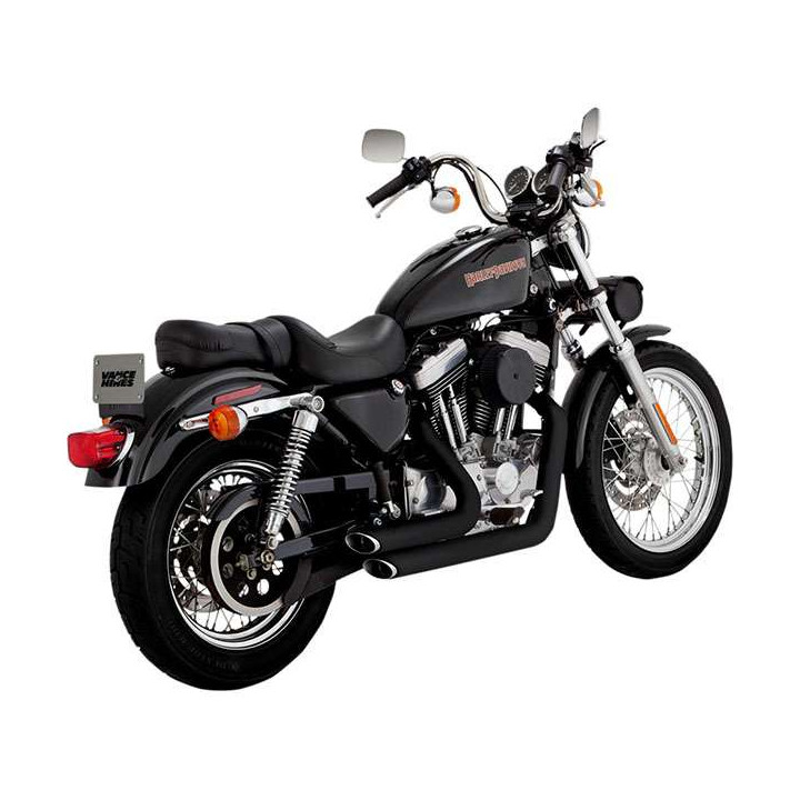 Complete line Vance &amp- Hines SHORTSHOTS BLACK (47223) Harley SPORTSTER 99-03