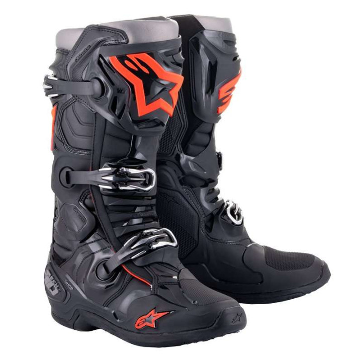 Bottes cross ALPINESTARS TECH 10 BLACK RED FLUO