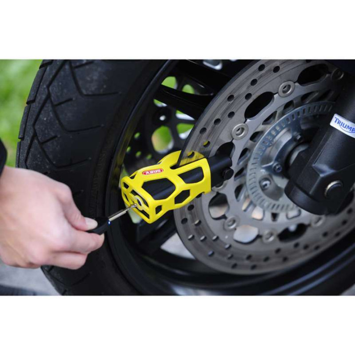 Bloque disque moto SRA ABUS GRANIT SLEDG 77 YELLOW S'ENTROUVRANT