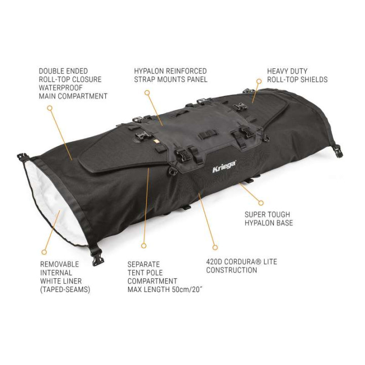 Motorcycle saddle bag Kriega RACKPACK US-40 28-40 liters