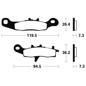 Plaquettes de frein métal fritté BENDIX MO226