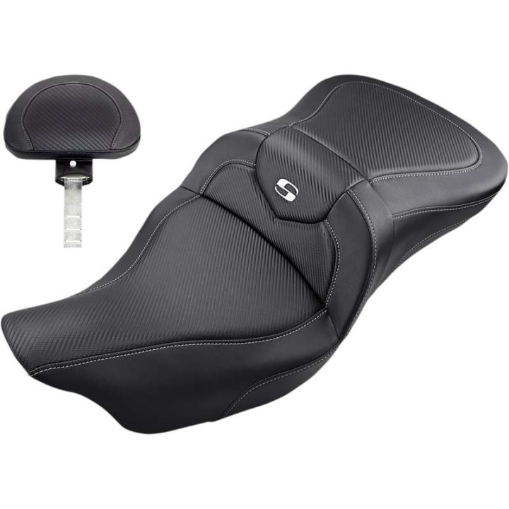 Selle confort Saddlemen ROADSOFA CF avec dosseret Harley-Davidson FLHR, FLHT, FLHX, FLTR