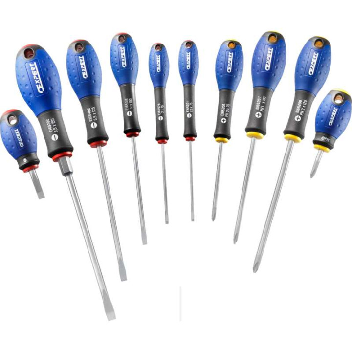 Jeu de 10 tournevis Fente et Phillips Expert Stanley 