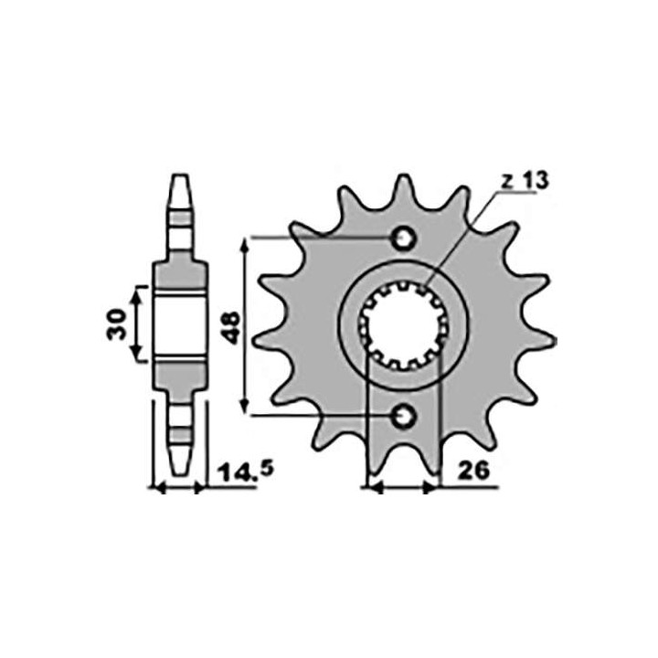 Pignon PBR 16 dents pas 525 type 2047