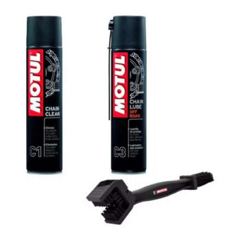 Kit entretien chaine MOTUL C1+C3 OFF ROAD + brosse à chaine