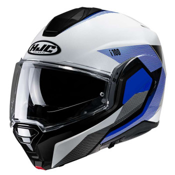Casque moto modulable HJC I100 BESTON BLANC/BLEU