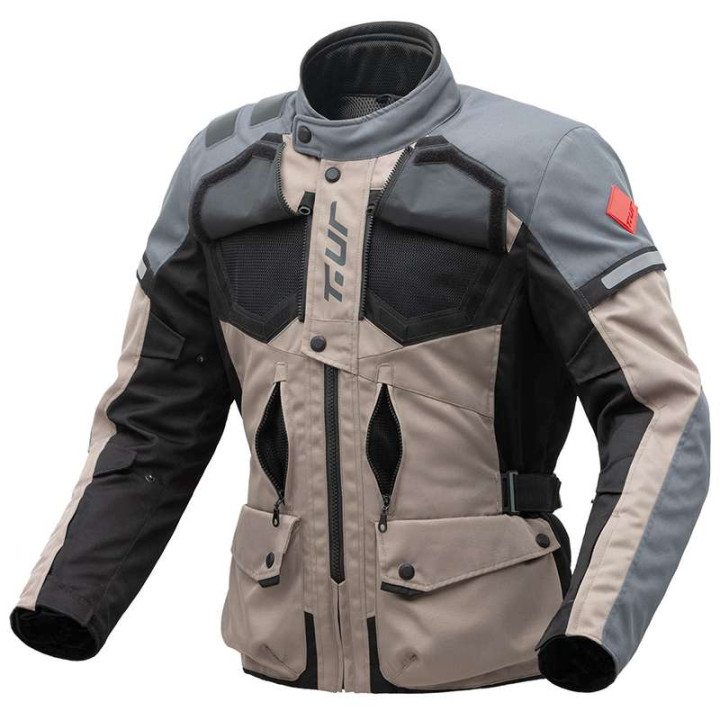 Veste moto T.UR WAYPOINT HYDROSCUD Sable/Gris