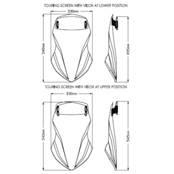 Bulle Puig TOURING avec spoiler (20753H) Honda NC750X 21-