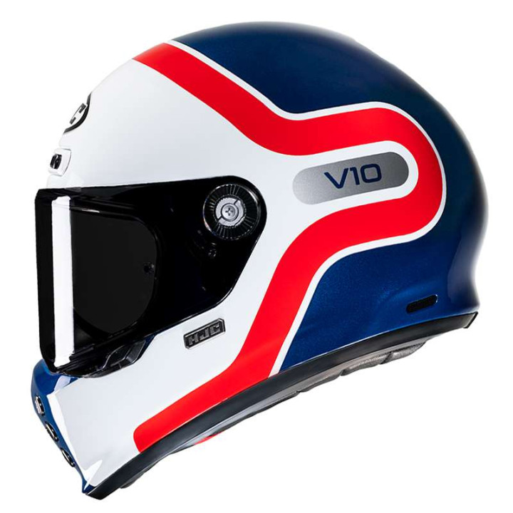 Casque moto HJC V10 GRAPE BLEU/BLANC/ROUGE