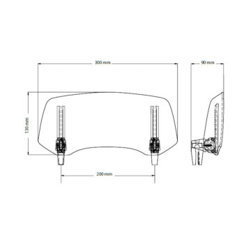 Spoiler universel multi réglable Puig 20763 (300x130mm) 2.0 avec perçage